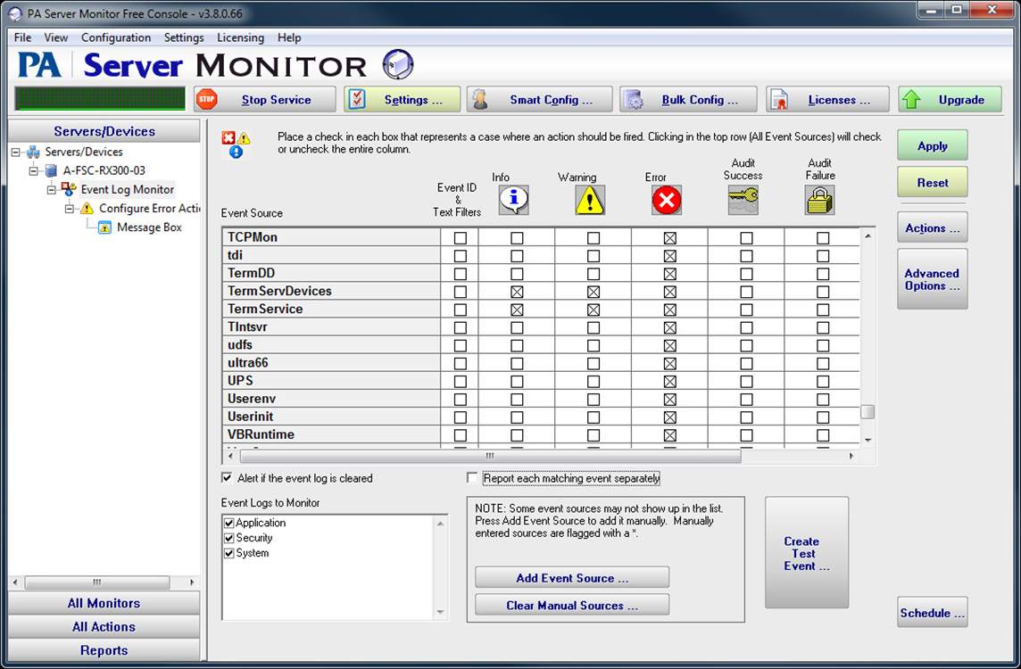 PA Server Monitor Free Edition